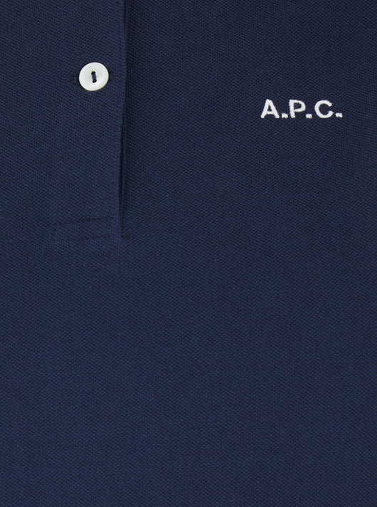 A.P.C. Women 'Oceane' Blue Polo Shirt With Classic Collar And Logo Embroidery On The Front In Cotton Woman