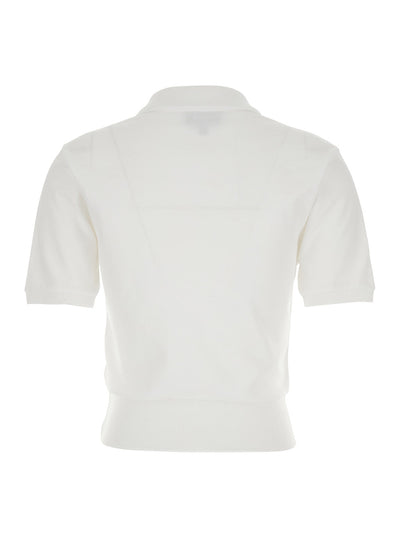 A.P.C. Women 'Oceane' White Polo Shirt With Classic Collar And Logo Embroidery On The Front In Cotton Woman