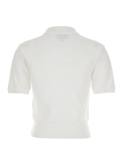 A.P.C. Women 'Oceane' White Polo Shirt With Classic Collar And Logo Embroidery On The Front In Cotton Woman