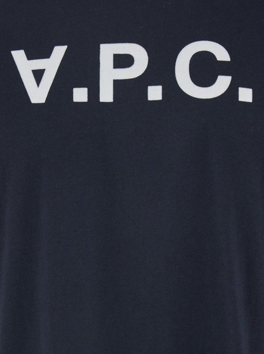 A.P.C. Women Blue Crewneck T-Shirt With Logo On The Front In Cotton Woman
