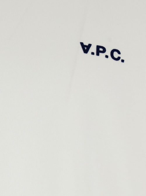 A.P.C. Men White Crewneck T-Shirt With Logo Embroidered On The Front In Cotton Man