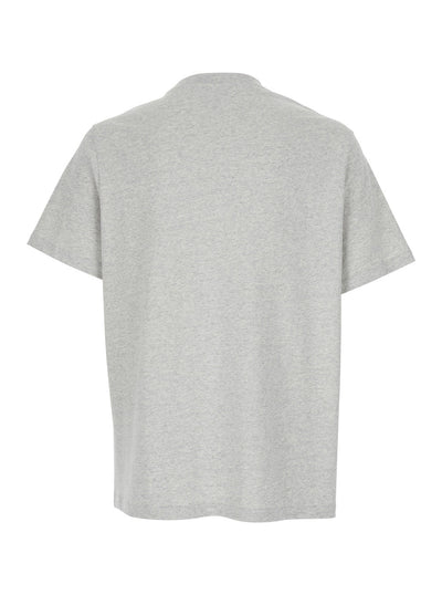 A.P.C. Women Grey Crewneck T-Shirt With Logo Embroidered On The Front In Cotton Woman