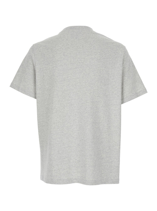A.P.C. Women Grey Crewneck T-Shirt With Logo Embroidered On The Front In Cotton Woman