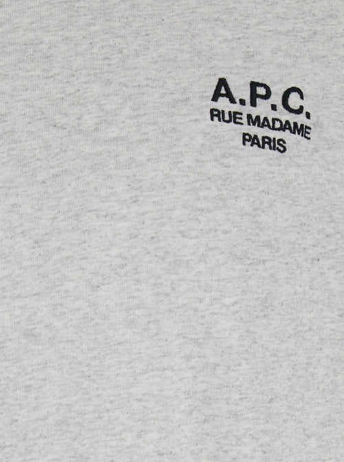 A.P.C. Women Grey Crewneck T-Shirt With Logo Embroidered On The Front In Cotton Woman