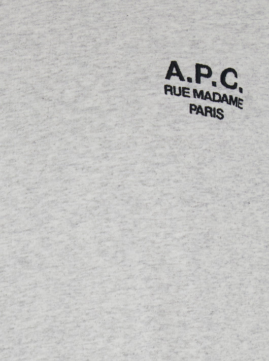 A.P.C. Women Grey Crewneck T-Shirt With Logo Embroidered On The Front In Cotton Woman