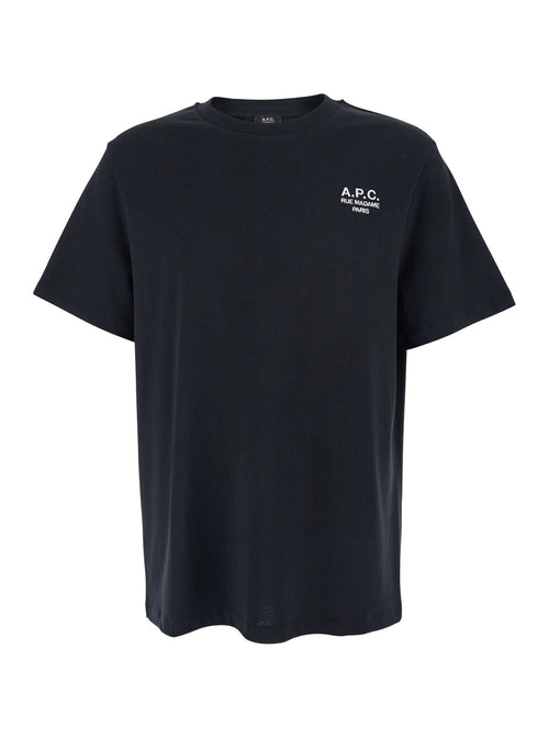 A.P.C. Women Black Crewneck T-Shirt With Logo Embroidered On The Front In Cotton Woman