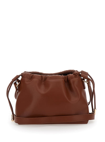 A.P.C. Women 'Ninon Mini' Brown Crossbody Bag With Embossed Logo On The Front And Adjustable Shoulder Strap In Ecoleather Woman