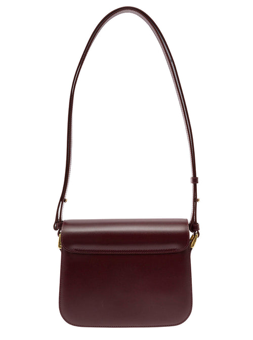 A.P.C. Women 'Grace' Bordeaux Small Crossbody Bag With Adjustable Shoulder Strap And Embossed Logo Lettering On The Front In Leather Woman