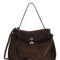 Balenciaga Men 'Rodeo' Brown Large Shoulder Bag With Removable Shoulder Strap In Suede Man
