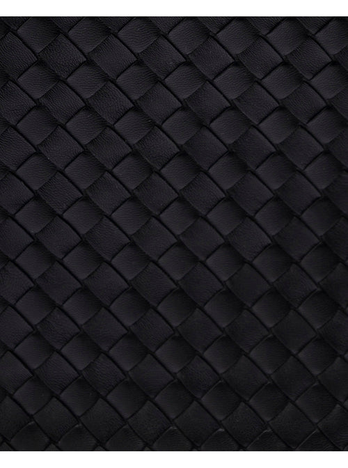Bottega Veneta Men Black Crossbody Bag With Intrecciato Motif And Shoulder Strap In Leather Woman