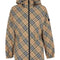 Burberry Women Beige Jacket With Ekd Logo Embroidery On The Sleeve And All-Over Check Motif In Tech Fabric Woman