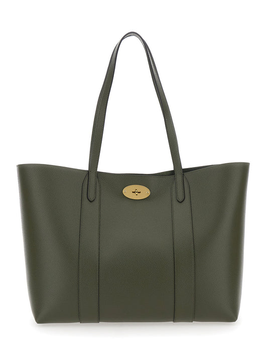 Mulberry Women 'Bayswater' Green Tote Bag With Front Turn-Lock Closure In Leather Woman