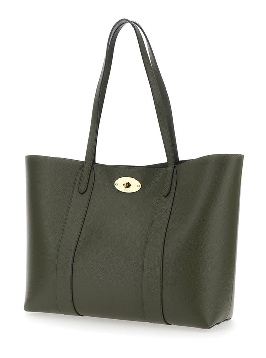 Mulberry Women 'Bayswater' Green Tote Bag With Front Turn-Lock Closure In Leather Woman