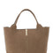 Tod's Women 'Ebr' Beige Tote Bag With Logo Plaque On The Front And Contrasting Stitching In Suede Woman