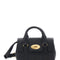 Mulberry Women 'Bayswater Mini' Black Handbag With Twist Lock In Hammered Leather Woman