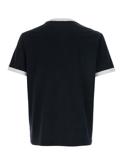 A.P.C. Men Black Crewneck T-Shirt With Contrasting Details In Cotton Man