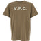 A.P.C. Men Brown Crewneck T-Shirt With Logo Lettering On The Front In Cotton Man