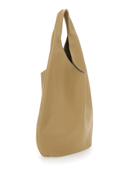 A.P.C. Women 'Le Neige' Beige Shoulder Bag With Embossed Logo On The Front In Hammered Leather Woman