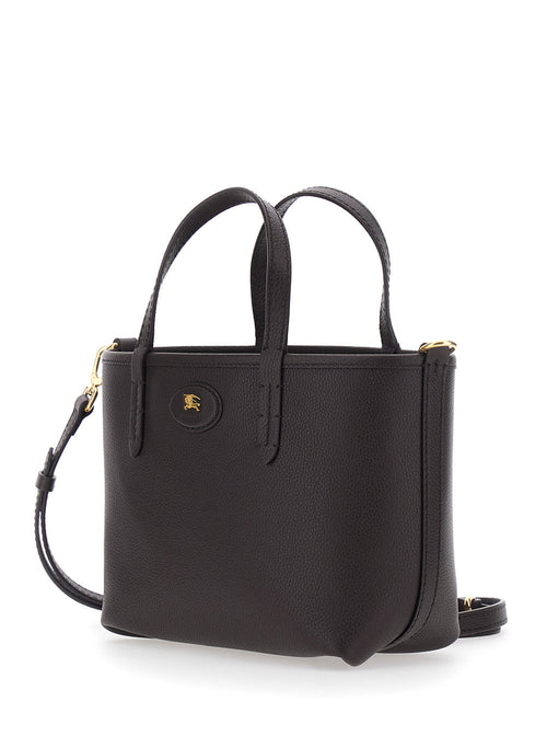 Burberry Women Brown Reversible Tote Bag With Adjustable And Removable Shoulder Strap And Ekd Patch On The Front In Leather Woman