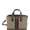 Gucci Women 'Ophidia' Beige Handbag With Adjustable And Removable Shoulder Strap And Web Detail On The Front In Gg Canvas And Leather Woman