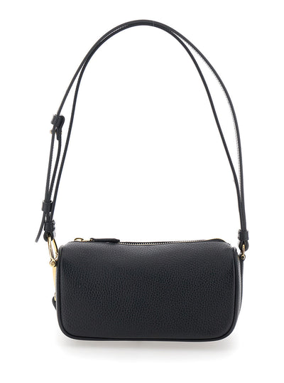 Gucci Women 'Half Horsebit' Black Mini Bag With Half Horsebit Detail And Adjustable And Removable Shoulder Strap In Grained Leather Woman