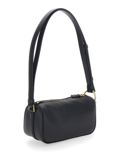 Gucci Women 'Half Horsebit' Black Mini Bag With Half Horsebit Detail And Adjustable And Removable Shoulder Strap In Grained Leather Woman