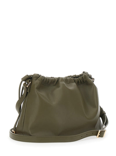A.P.C. Women Green Crossbody Bag With Logo Lettering On The Front And Drawstring Closure In Ecoleather Woman