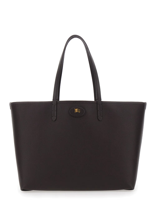 Burberry Women Brown Reversible Tote Bag With Ekd Patch On The Front In Leather Woman