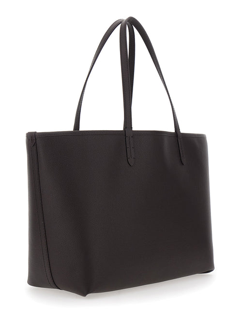 Burberry Women Brown Reversible Tote Bag With Ekd Patch On The Front In Leather Woman