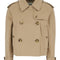 Burberry Women 'Haltye' Beige Double-Breasted Short Trench Coat With Classic Collar And Side Pockets In Cotton Woman
