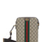 Gucci Men 'Ophidia Small' Beige Crossbody Bag With All-Over Gg Motif And Metallic Logo On The Front In Fabric Man