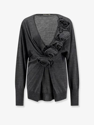 Alberta Ferretti Women Virgin Wool Sweater With Ruffles