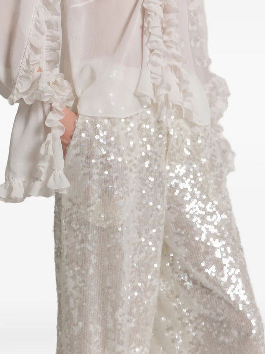 Alberta Ferretti Women Wide Leg Sequins Trousers