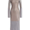 Alberta Ferretti Women Crystals Net Midi Dress
