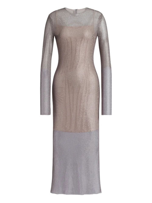 Alberta Ferretti Women Crystals Net Midi Dress
