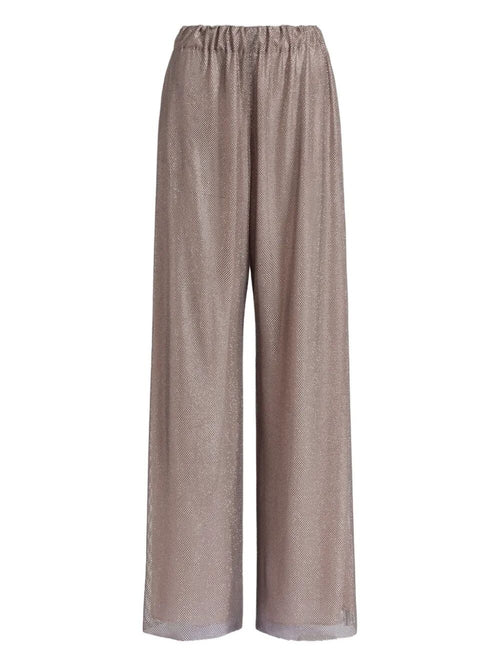 Alberta Ferretti Women Wide Leg Crystals Net Trousers