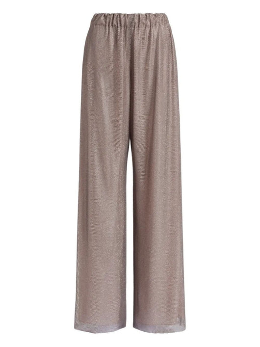 Alberta Ferretti Women Wide Leg Crystals Net Trousers