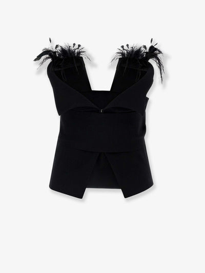 Alberta Ferretti Women Viscose Blend Top With Feathers Profile