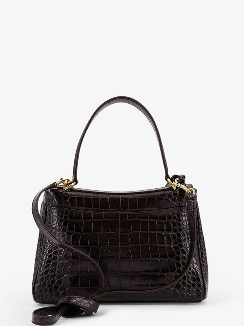 Balenciaga Women Rodeo Leather Shoulder Bag With Croco Effect
