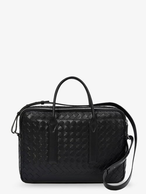 Bottega Veneta Men Getaway Leather Briefcase