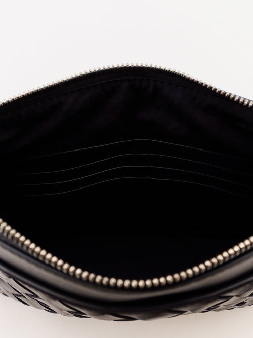 Bottega Veneta Men Intrecciato Prism Leather Pochette