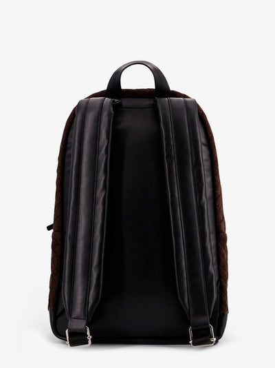 Bottega Veneta Men Suede Backpack With Intrecciato Motif