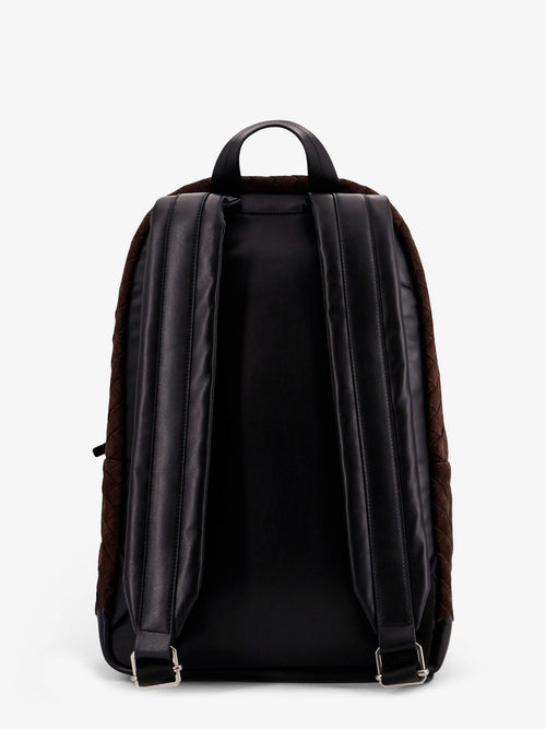 Bottega Veneta Men Suede Backpack With Intrecciato Motif