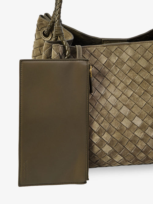 Bottega Veneta Women Parachute Large Suede Shoulder Bag
