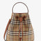 Burberry Women Coated Canvas Bucket Bag With Check Pattern