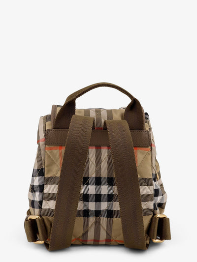 Burberry Women Horseshoe Check Nylon Backpack
