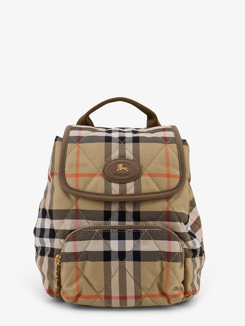 Burberry Women Horseshoe Check Nylon Backpack