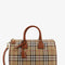 Burberry Women Coated Canvas Handbag With Check Pattern