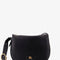 Burberry Women Hammered Leather Crossbody Bag With Logo Patch