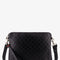 Gucci Men Leather Gg Emblem Crossbody Bag With Embossed Gg Motif